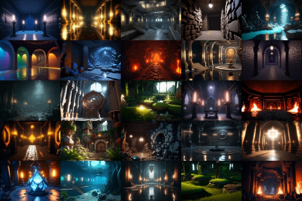 【超リアルなダンジョン背景】著作権フリーの高解像度画像(100枚)