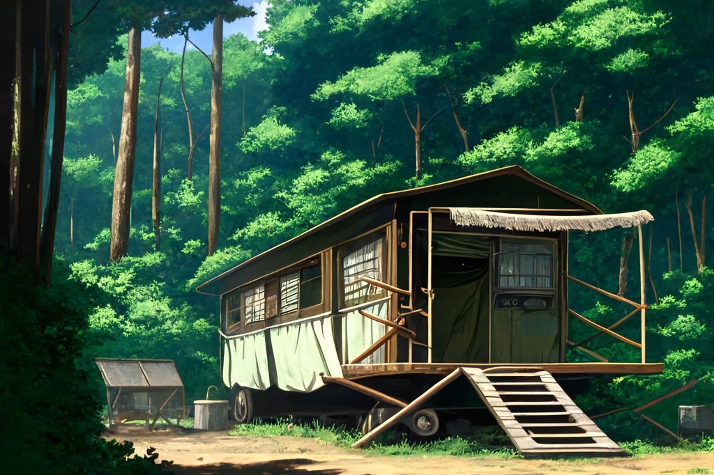 【アニメ映画風の家や室内の背景】著作権フリーの高解像度画像(100枚)