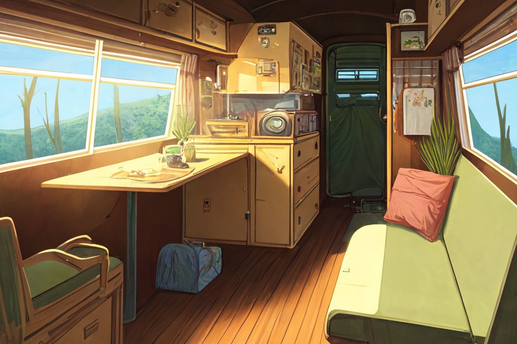 【アニメ映画風の乗り物系の背景】著作権フリーの高解像度画像(100枚)