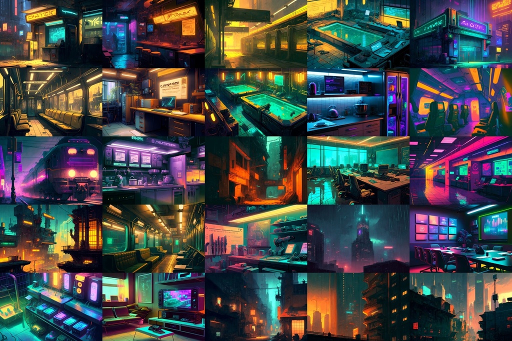 【美麗幻想的サイバーパンク背景】著作権フリーの高解像度画像(100枚)