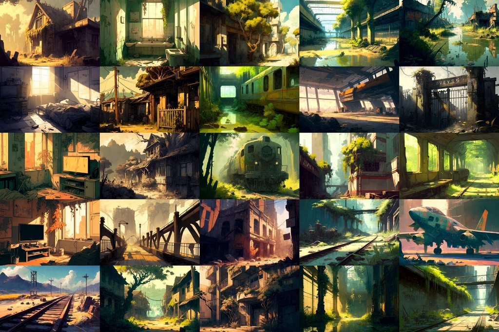 【美麗で幻想的な廃墟系の背景】著作権フリーの高解像度画像(100枚)