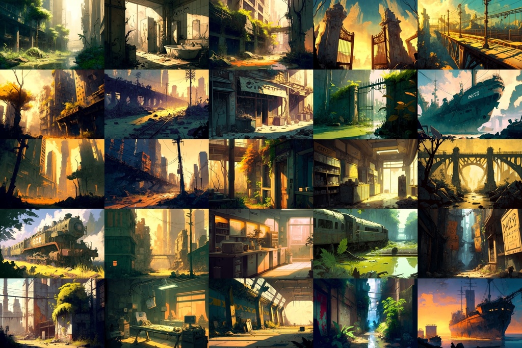 【美麗で幻想的な廃墟系の背景】著作権フリーの高解像度画像(100枚)