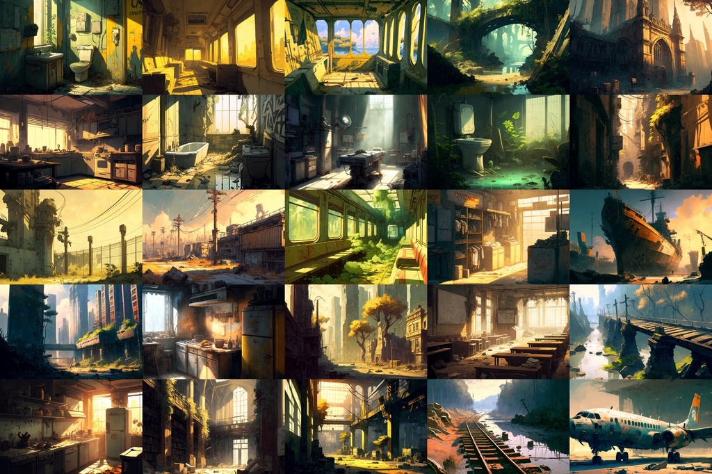 【美麗で幻想的な廃墟系の背景】著作権フリーの高解像度画像(100枚)