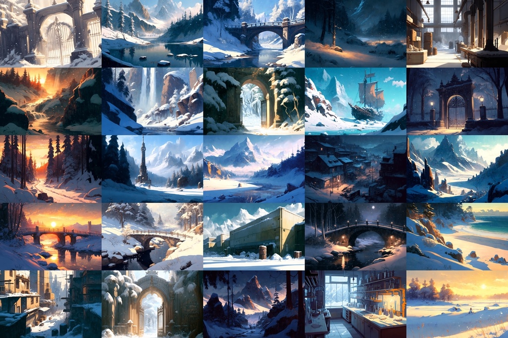 【美麗で幻想的な雪国系の背景】著作権フリーの高解像度画像(100枚)