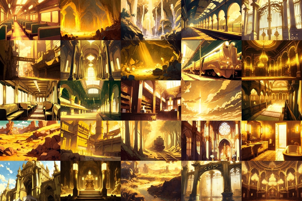 【美麗幻想的黄金郷系の背景】著作権フリーの高解像度画像(100枚)