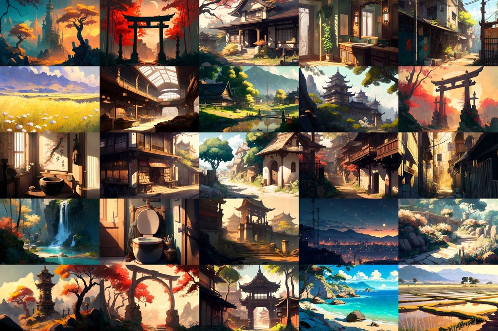 【美麗で幻想的な和風系の背景】著作権フリーの高解像度画像(100枚)