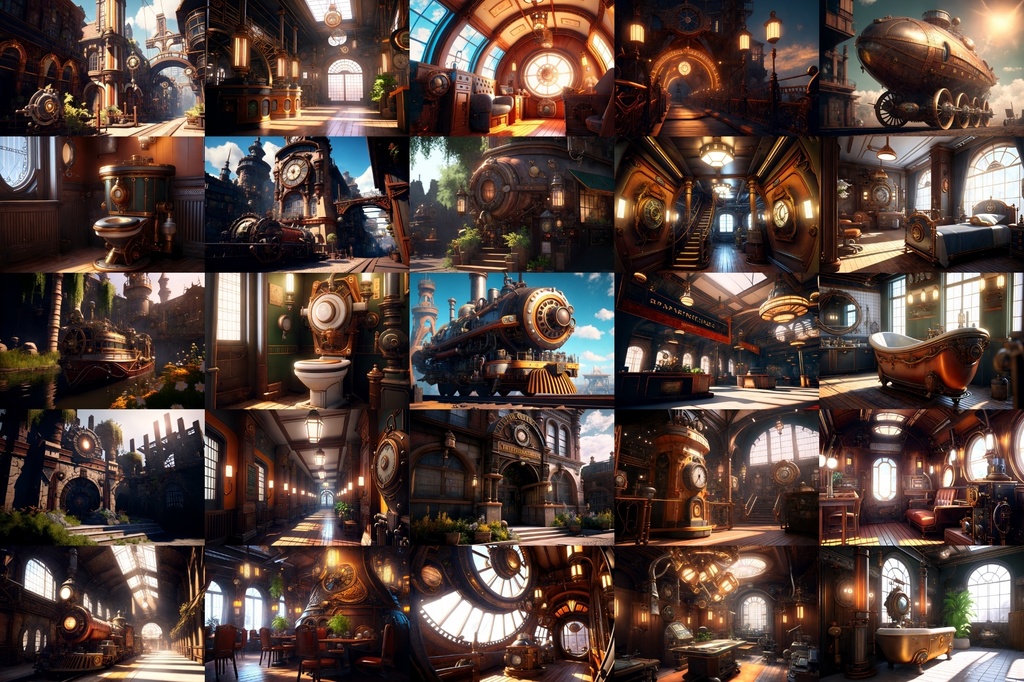 【超リアルなスチームパンク背景】著作権フリーの高解像度画像(100枚)