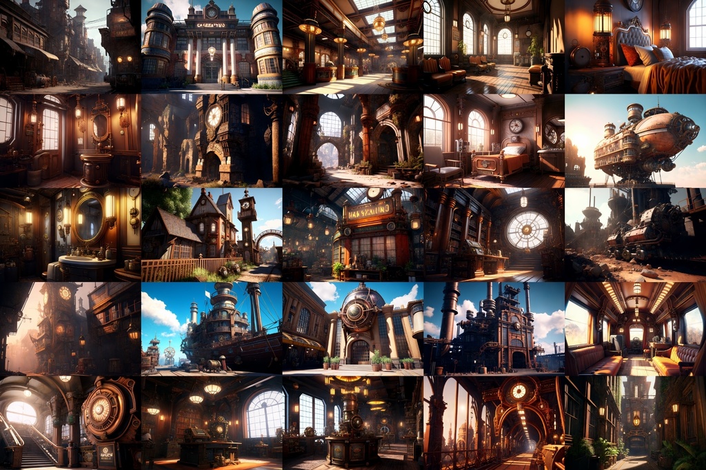 【超リアルなスチームパンク背景】著作権フリーの高解像度画像(100枚)