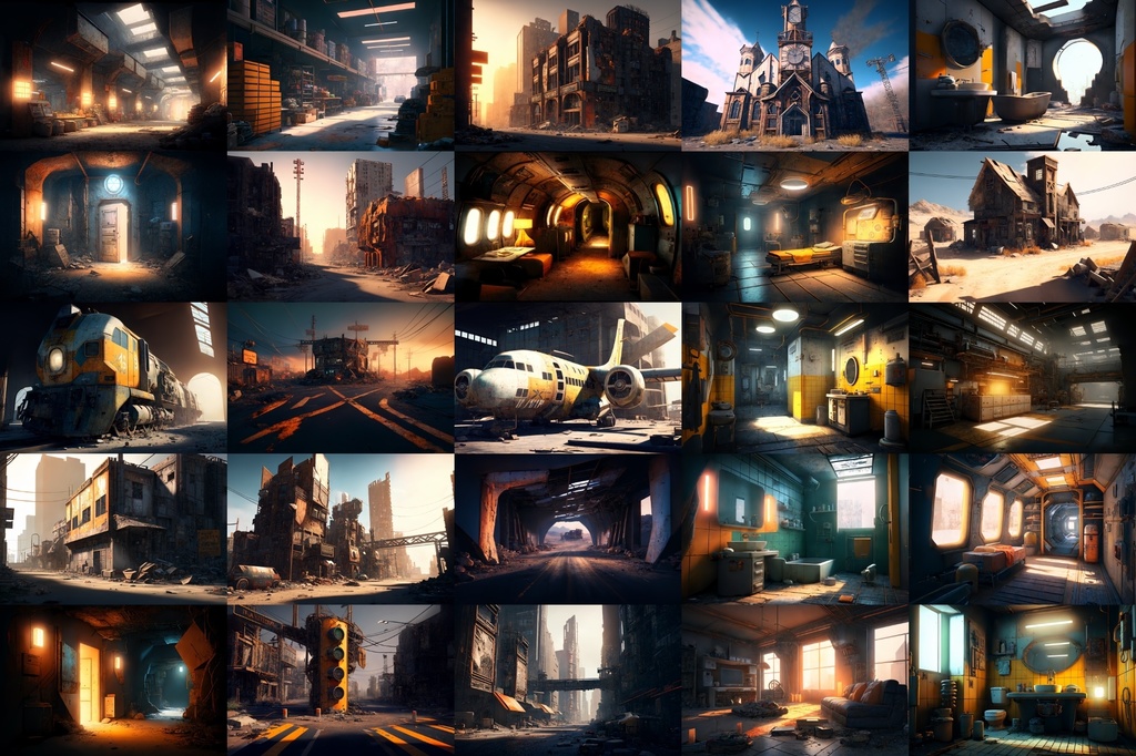 【超リアルな廃墟系の背景】著作権フリーの高解像度画像(100枚)