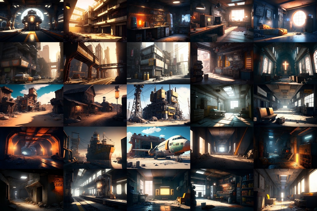 【超リアルな廃墟系の背景】著作権フリーの高解像度画像(100枚)