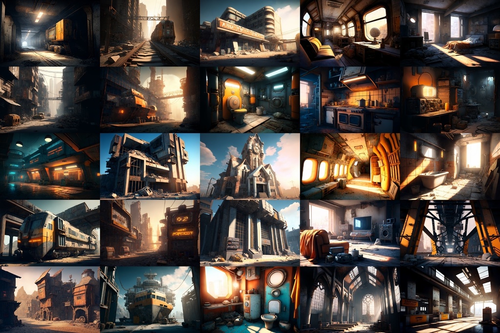 【超リアルな廃墟系の背景】著作権フリーの高解像度画像(100枚)