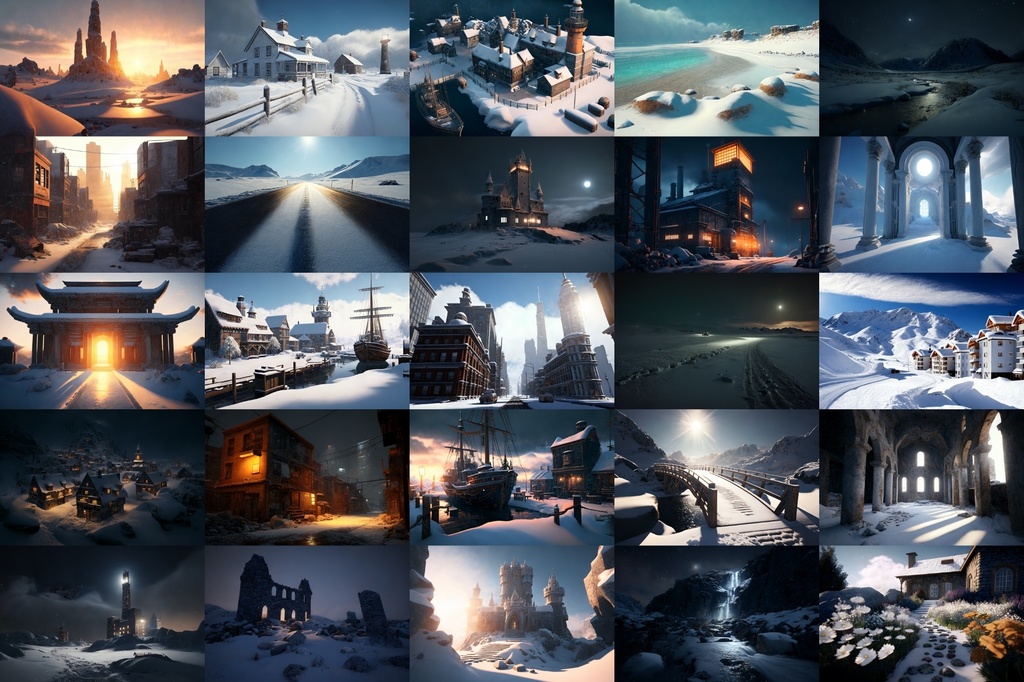 【超リアルな雪国系の背景】著作権フリーの高解像度画像(100枚)