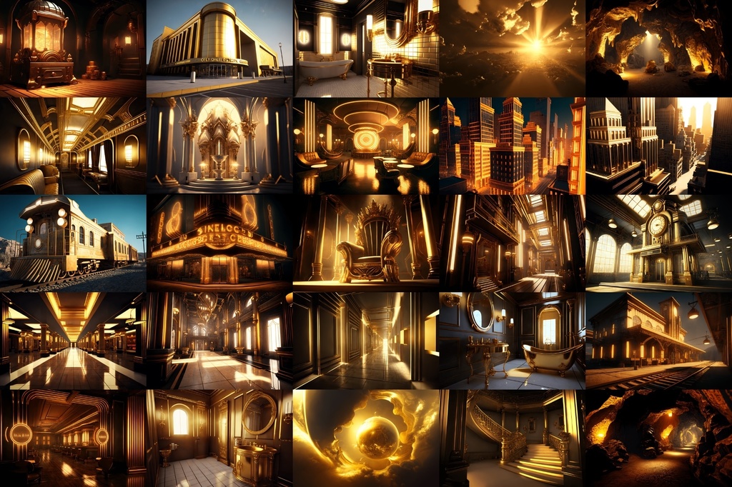 【超リアルな黄金郷系の背景】著作権フリーの高解像度画像(100枚)