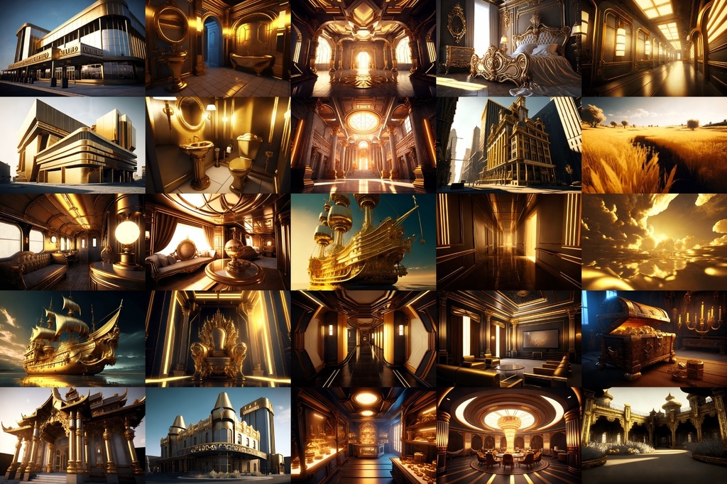 【超リアルな黄金郷系の背景】著作権フリーの高解像度画像(100枚)