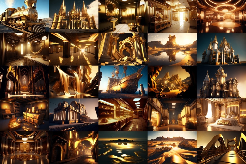 【超リアルな黄金郷系の背景】著作権フリーの高解像度画像(100枚)