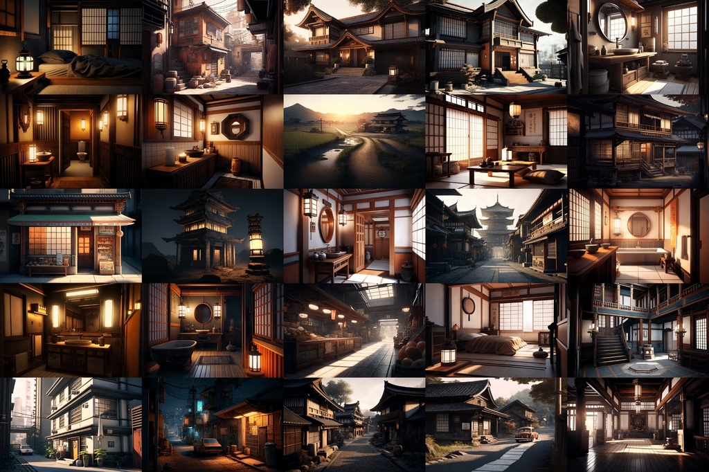 【超リアルな和風系の背景】著作権フリーの高解像度画像(100枚)