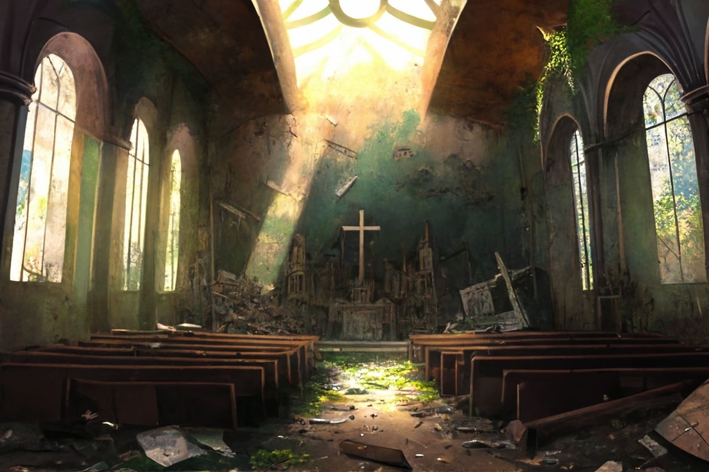 【アニメ映画風の廃墟系背景】著作権フリーの高解像度画像(100枚)