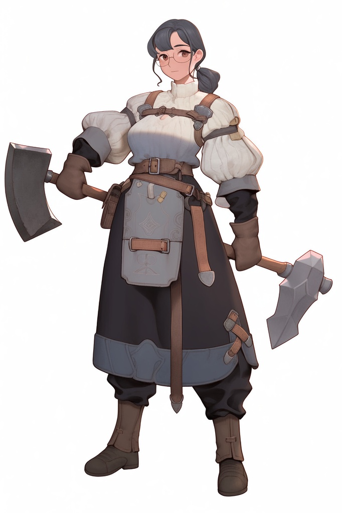 【女キャラ全身立ち絵ジョブ別3】著作権フリーの高解像度素材(100枚)