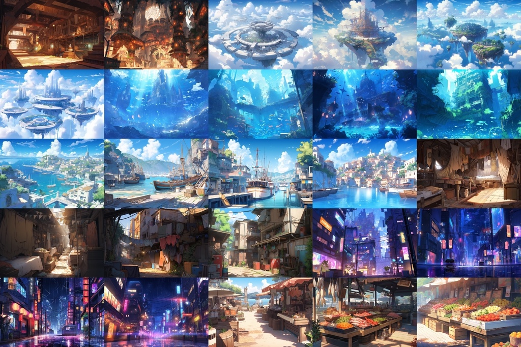 【繊細で芸術的な街や村系背景】著作権フリーの高解像度画像(100枚)