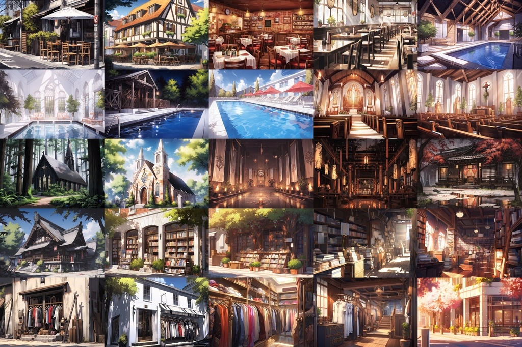 【繊細で芸術的な街や村系背景】著作権フリーの高解像度画像(100枚)