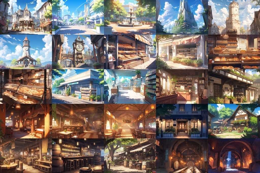 【繊細で芸術的な街や村系背景】著作権フリーの高解像度画像(100枚)