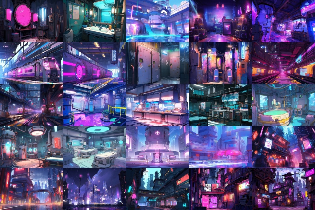 【繊細芸術的サイバーパンク背景】著作権フリーの高解像度画像(100枚)