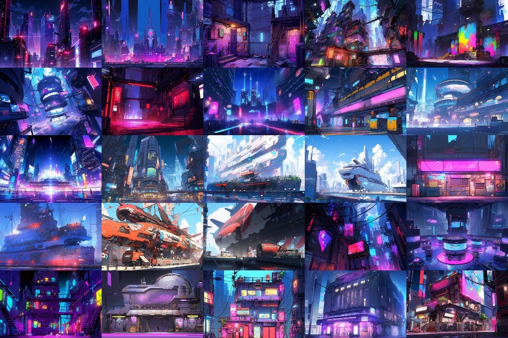 【繊細芸術的サイバーパンク背景】著作権フリーの高解像度画像(100枚)