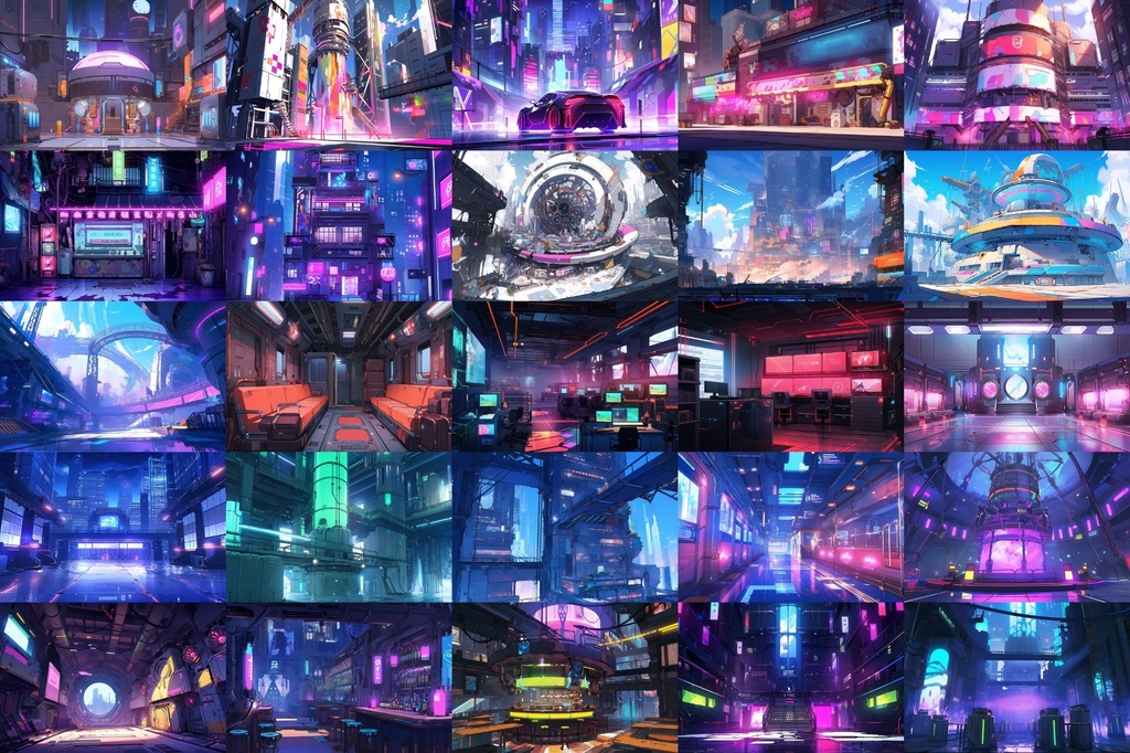 【繊細芸術的サイバーパンク背景】著作権フリーの高解像度画像(100枚)