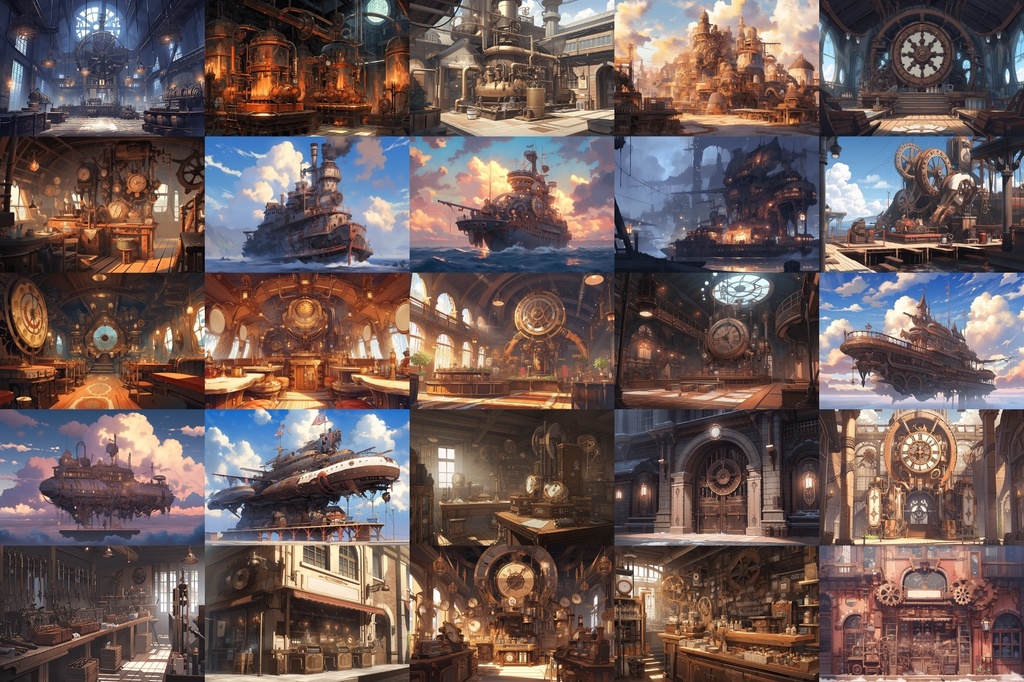 【繊細芸術的スチームパンク背景】著作権フリーの高解像度画像(100枚)