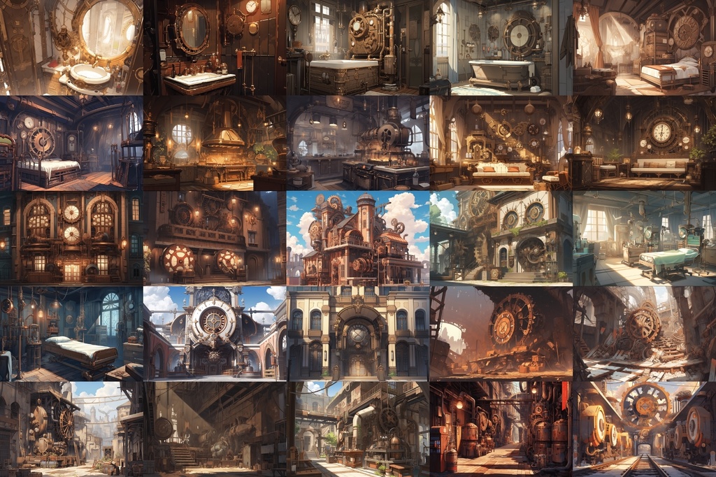 【繊細芸術的スチームパンク背景】著作権フリーの高解像度画像(100枚)