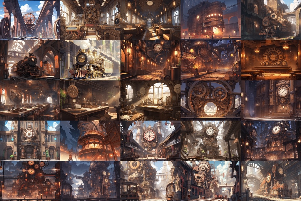 【繊細芸術的スチームパンク背景】著作権フリーの高解像度画像(100枚)