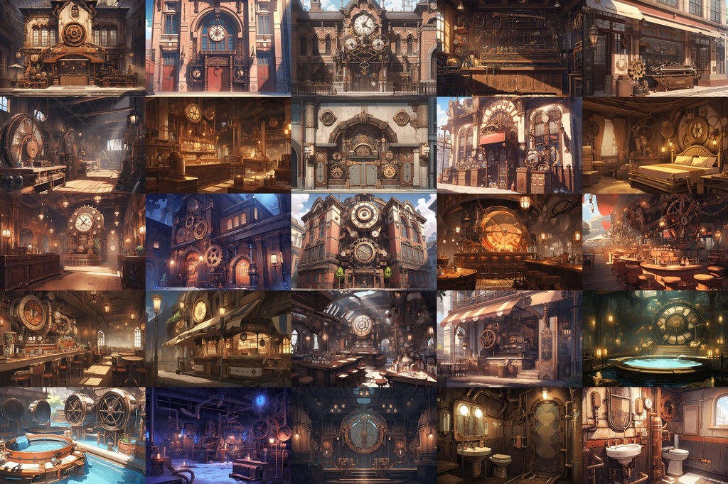 【繊細芸術的スチームパンク背景】著作権フリーの高解像度画像(100枚)