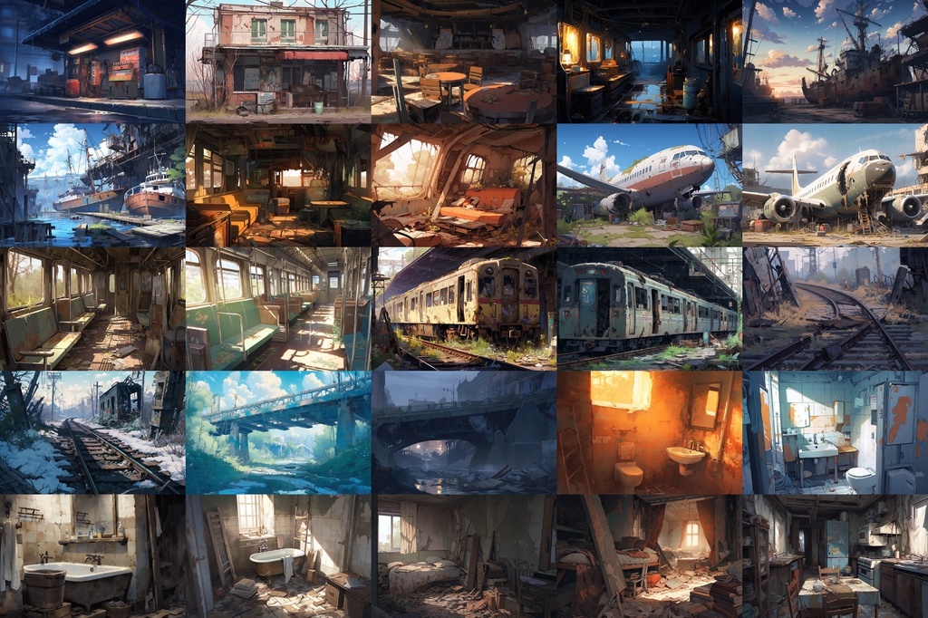 【繊細で芸術的な廃墟系の背景】著作権フリーの高解像度画像(100枚)