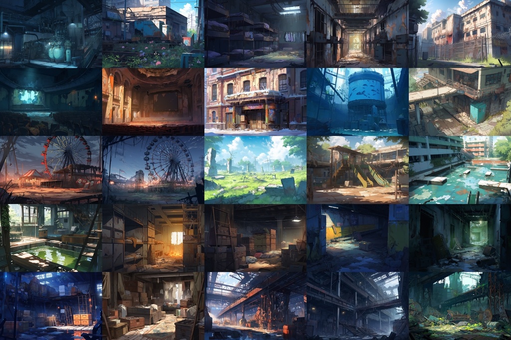 【繊細で芸術的な廃墟系の背景】著作権フリーの高解像度画像(100枚)