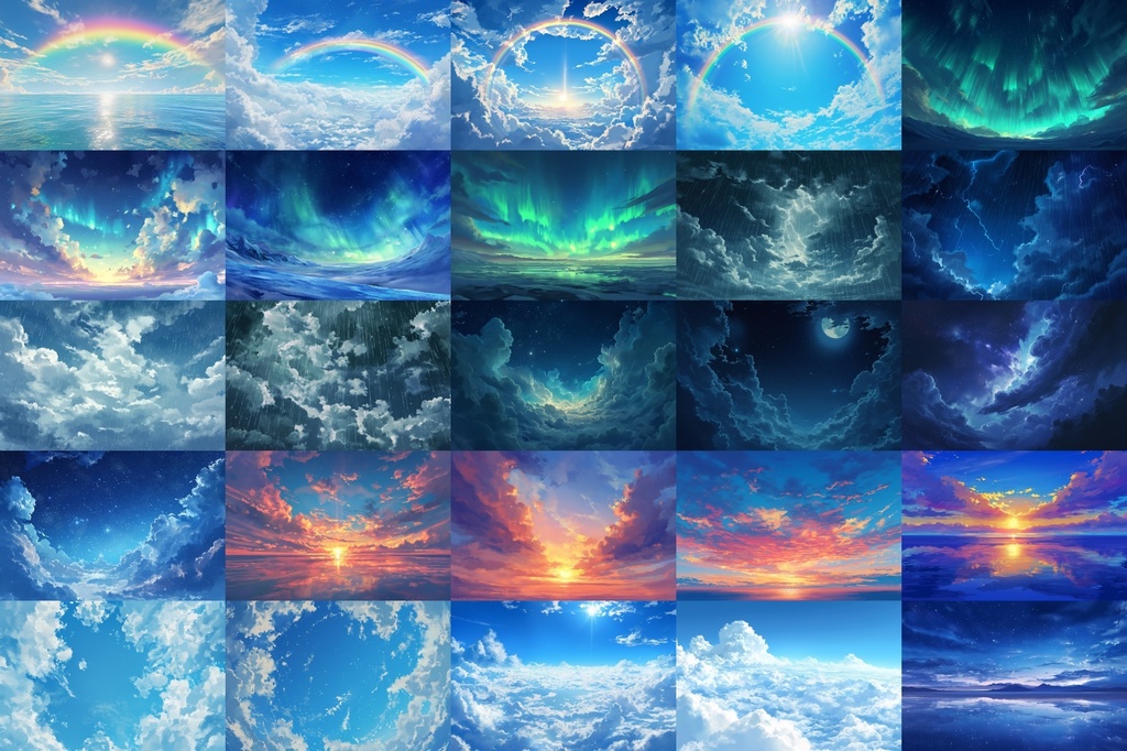 【絵画的な自然系の背景】著作権フリーの高解像度画像(100枚)