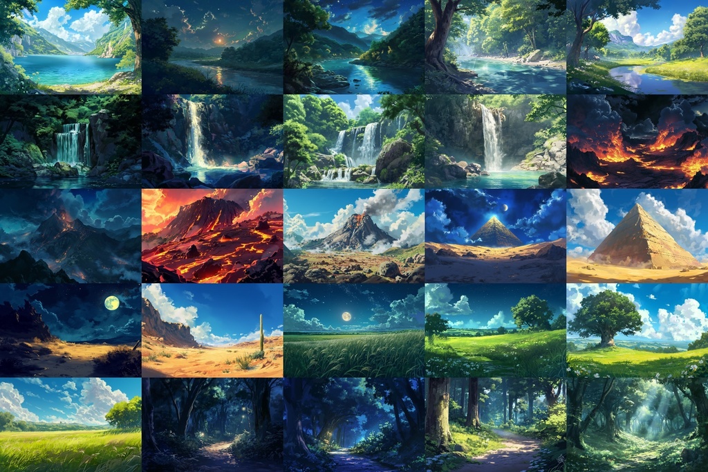 【絵画的な自然系の背景】著作権フリーの高解像度画像(100枚)