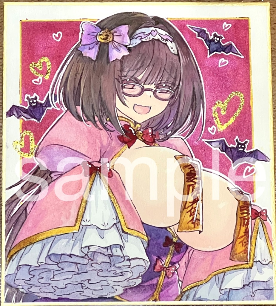 【アナログ原画】刑部姫(fgo)【ミニ色紙/水彩】