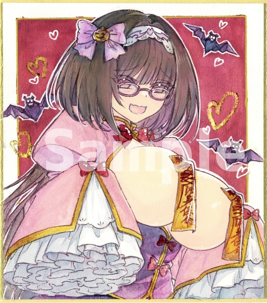 【アナログ原画】刑部姫(fgo)【ミニ色紙/水彩】