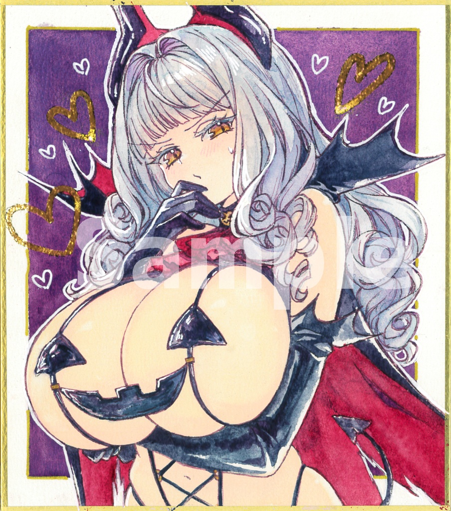 【アナログ原画】カーミラ(fgo)【ミニ色紙/水彩】