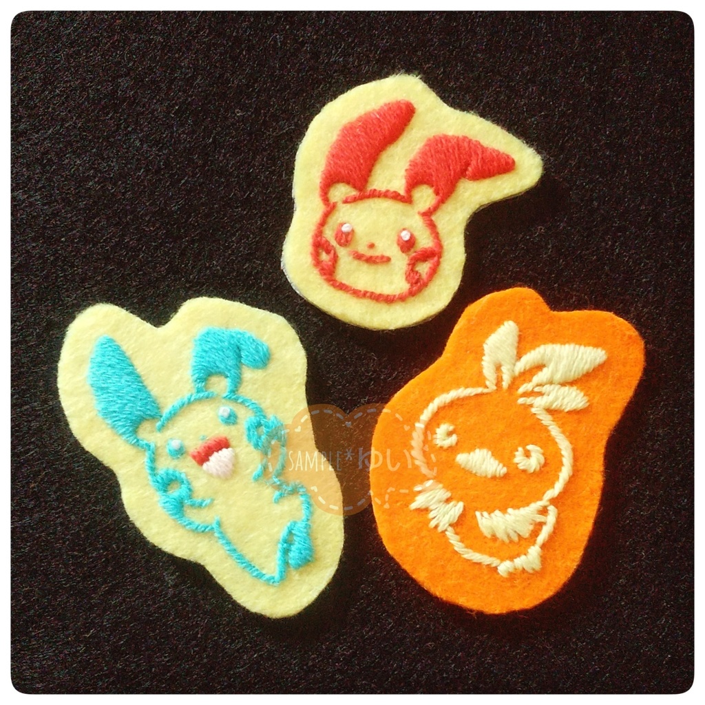 【アチャモ】刺繍ワッペン ３点