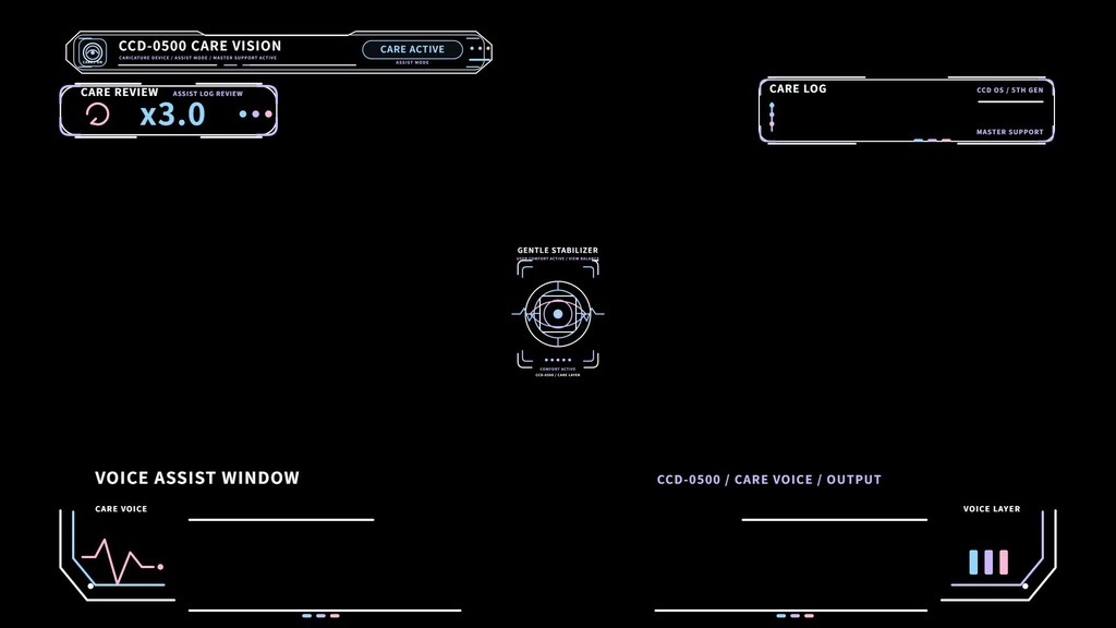 フィーちゃん用 CCD-0500 CARE VISION風UI素材【SVG/PNG・全11点セット】