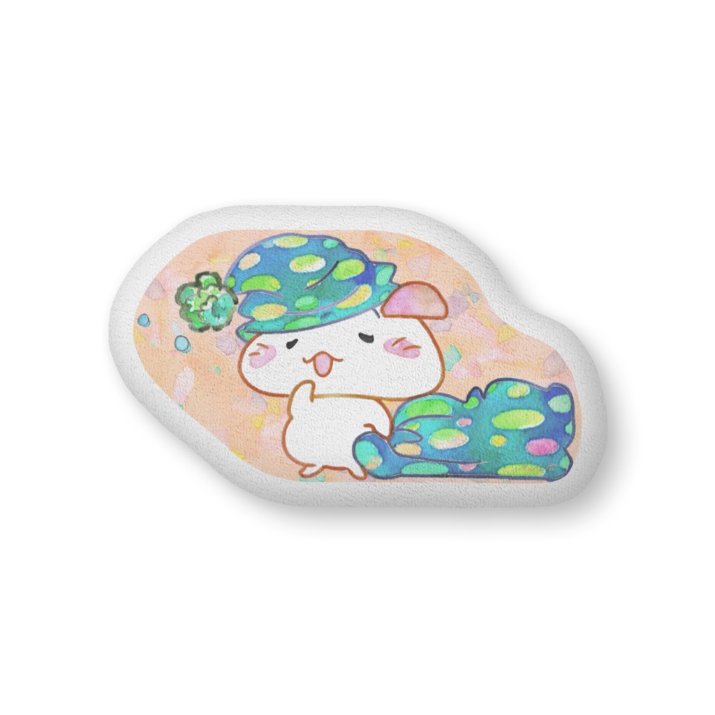 ふかふかクッション（中）にくまん犬おやすみ