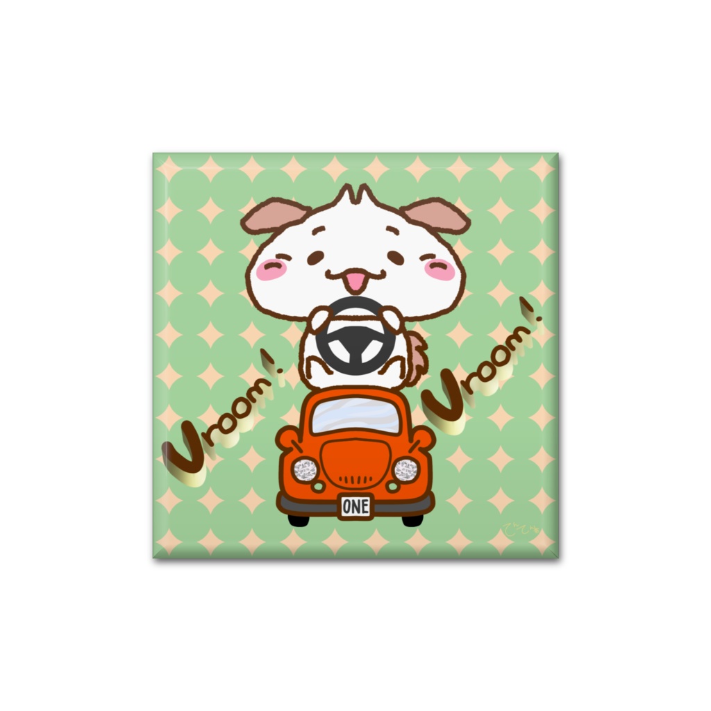 缶バッジ　四角形40mm" Vroom! Vroom! "