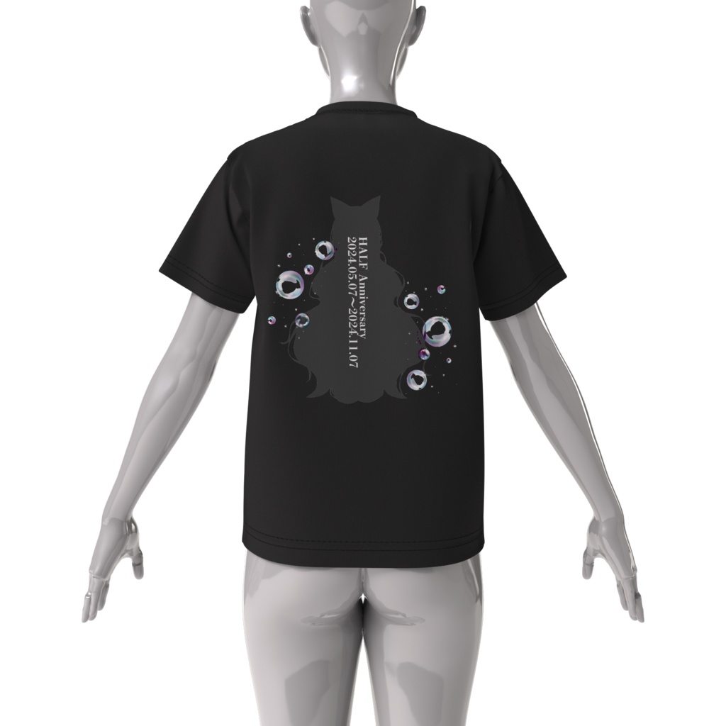 HALF Anniversary ビッグシルエットTシャツ シルエット 背面