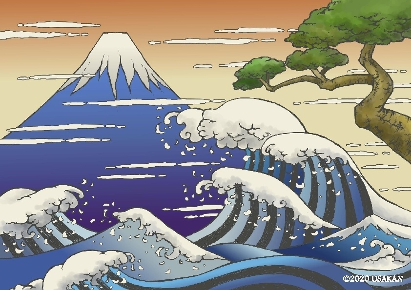 【富嶽浮世絵】背景デザイン(1/12サイズ向け)