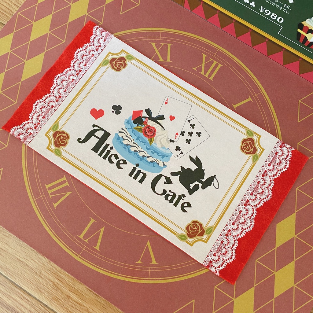 【Alice in Cafe(赤茶)】背景ボード(1/12サイズ向け)