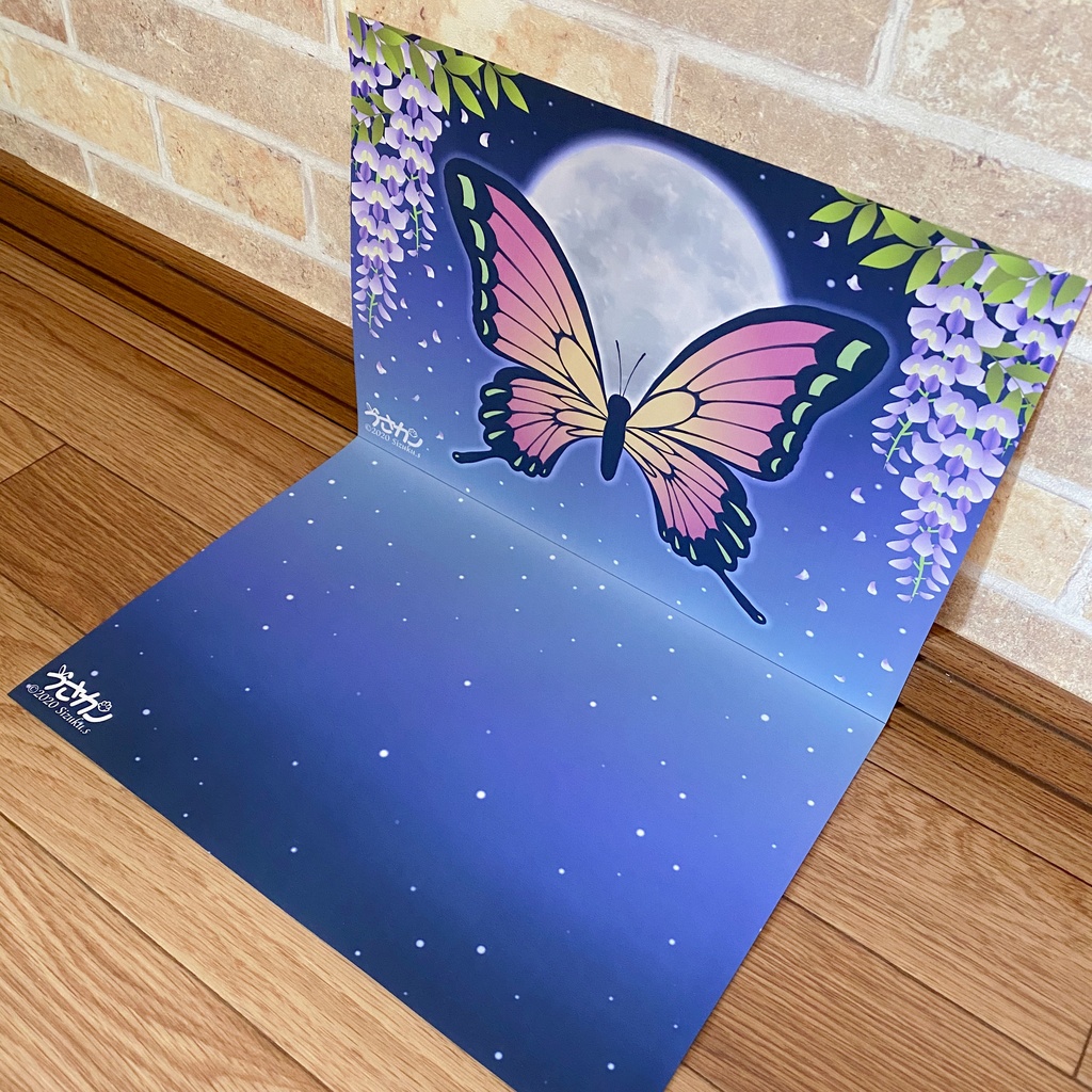 【妖月夜(アゲハ蝶Ver)】背景デザイン(1/12サイズ向け)