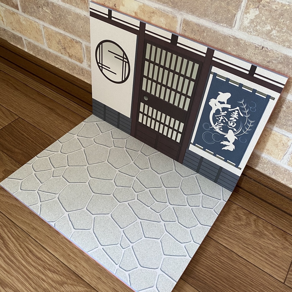 【金魚茶屋(紺)】背景ボード(1/12サイズ向け)