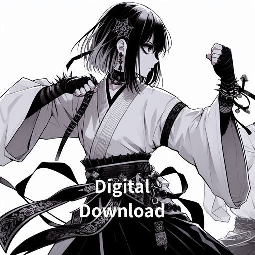 Gothic Ninja Coloring Book: Line Art Collection Vol.1