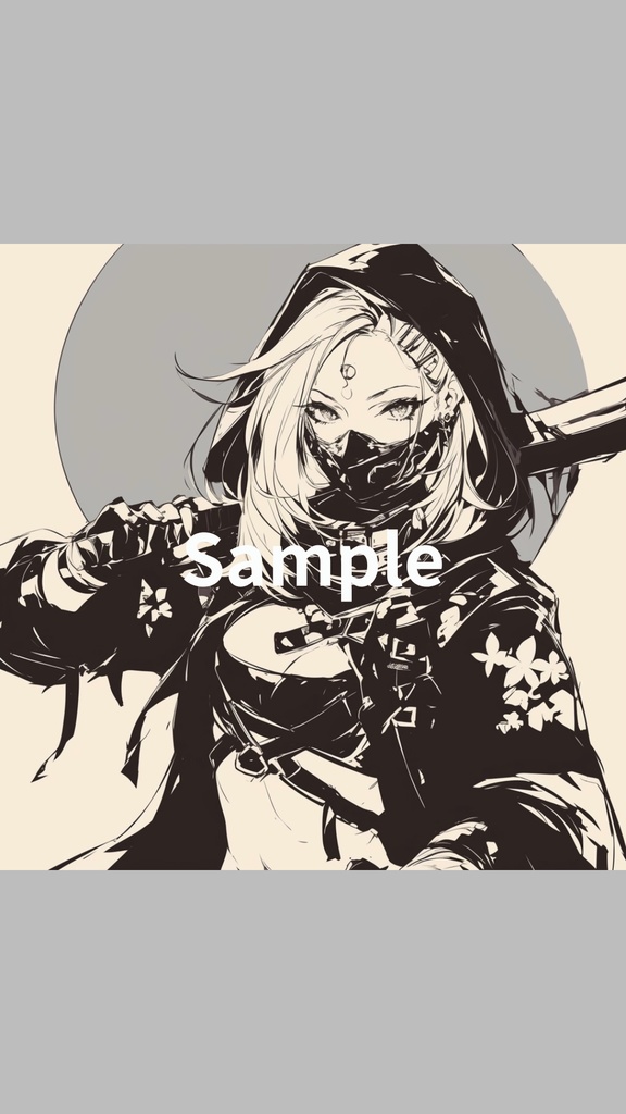 High-Res 4K Wallpaper: White Gothic Ninja | Digital Download